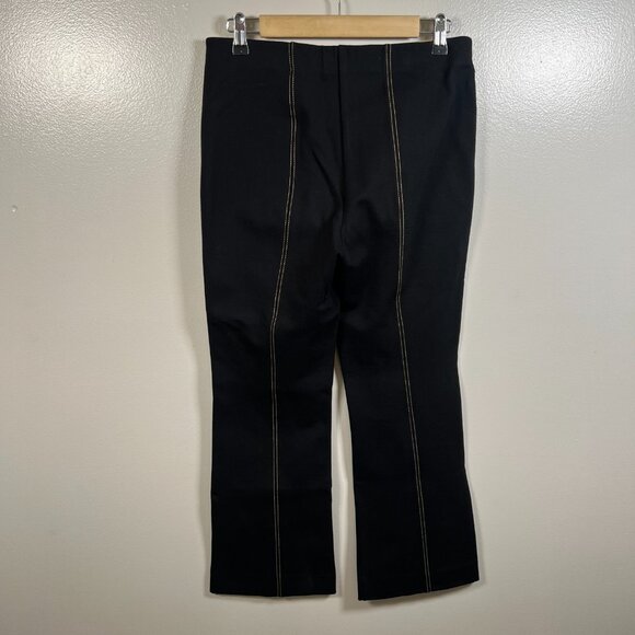 Anthropologie Essential Crop Flare Pants Size Small Black Pull On Work Office - Picture 3 of 10